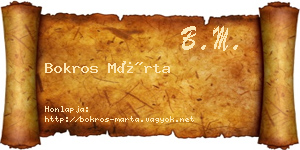 Bokros Márta névjegykártya